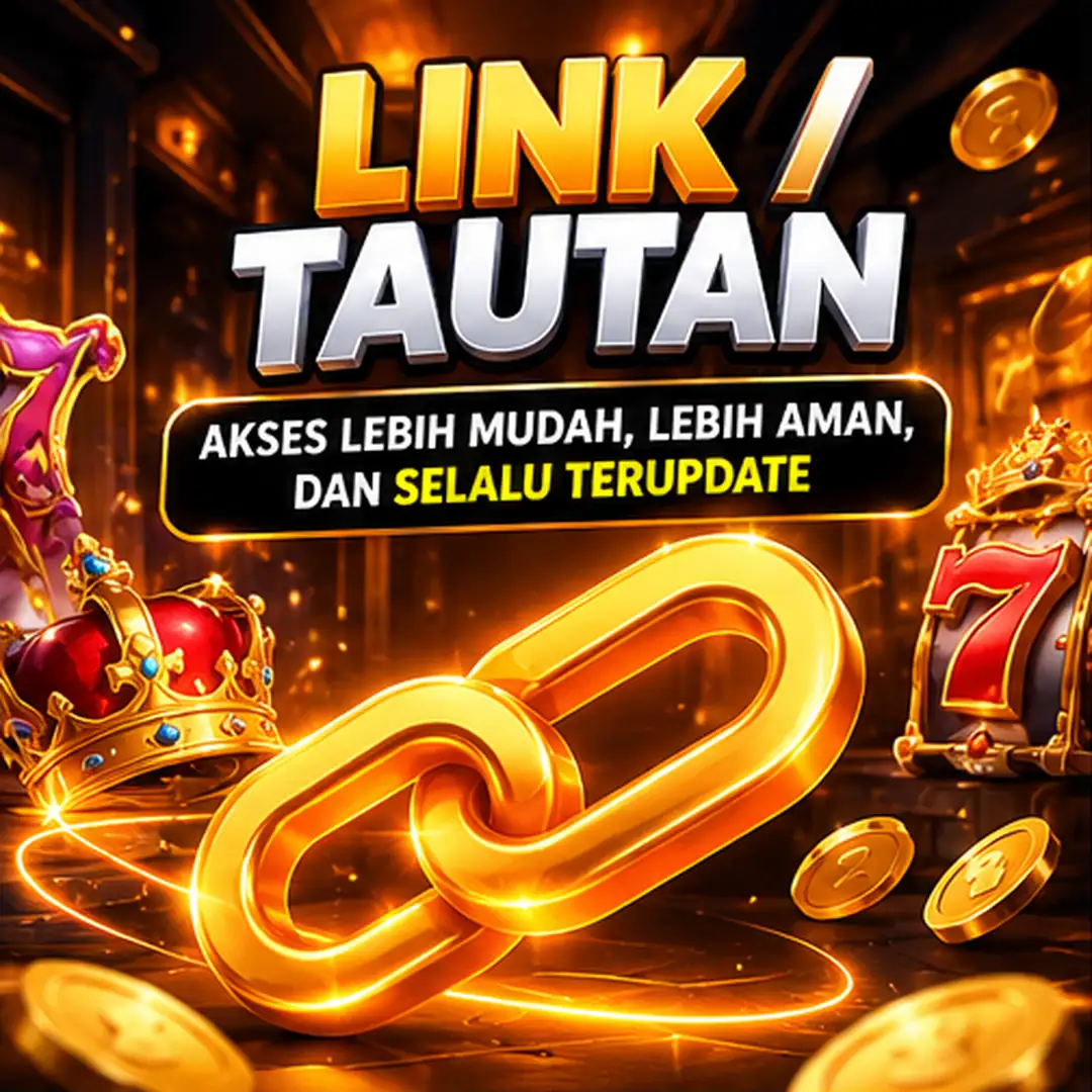 Ilustrasi Link atau Tautan, ikon rantai emas yang menghubungkan berbagai halaman web